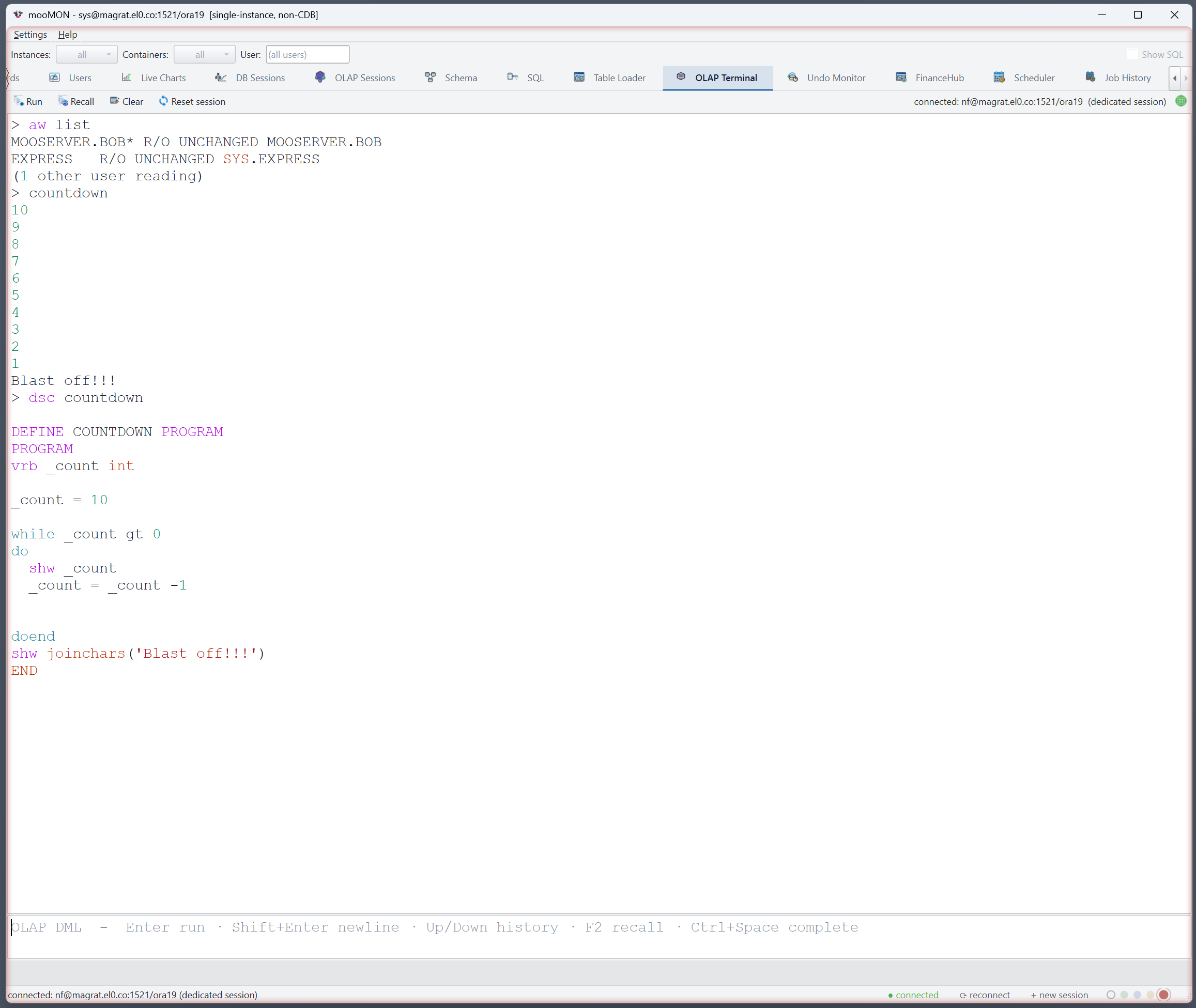 OLAP terminal