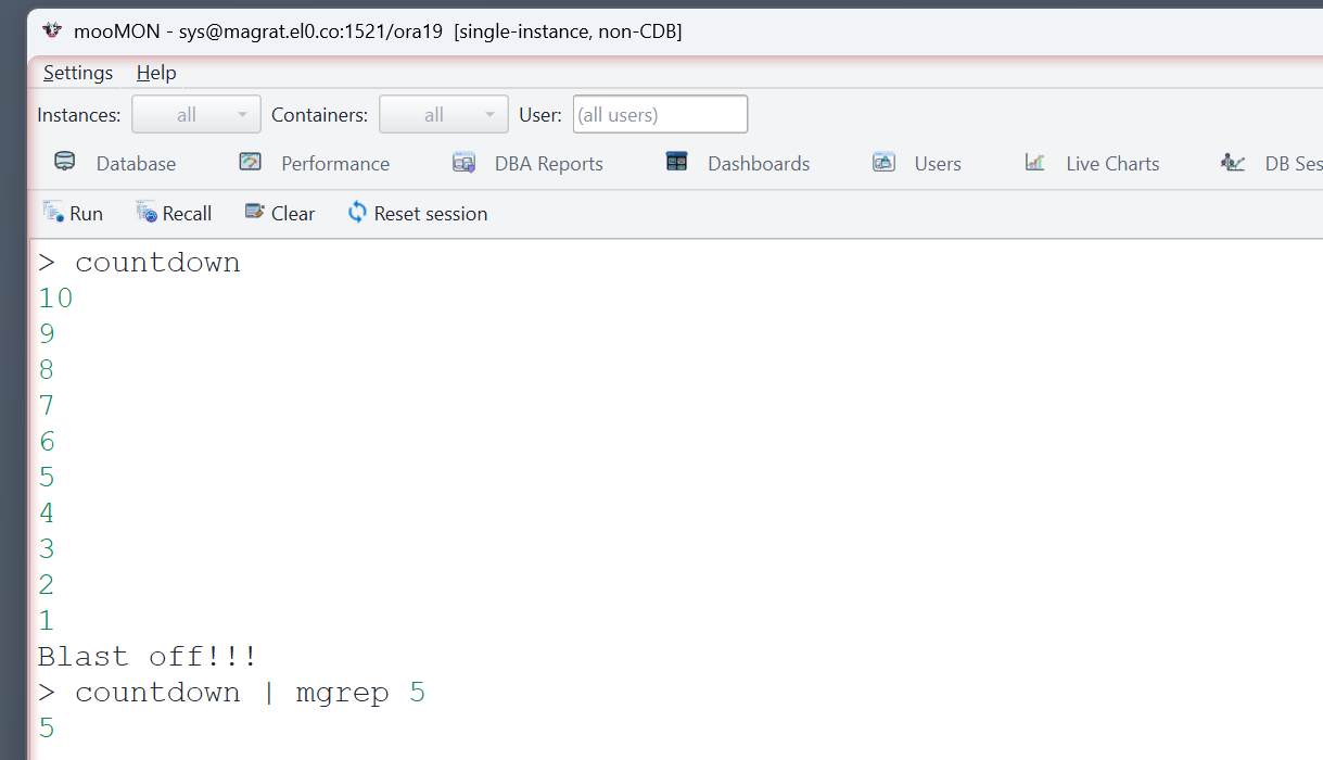 mgrep output filtering