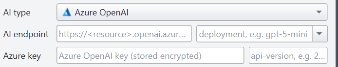 Azure OpenAI settings
