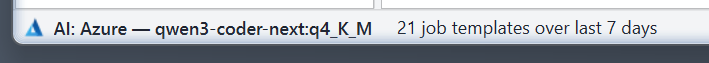 AI backend shown in the footer