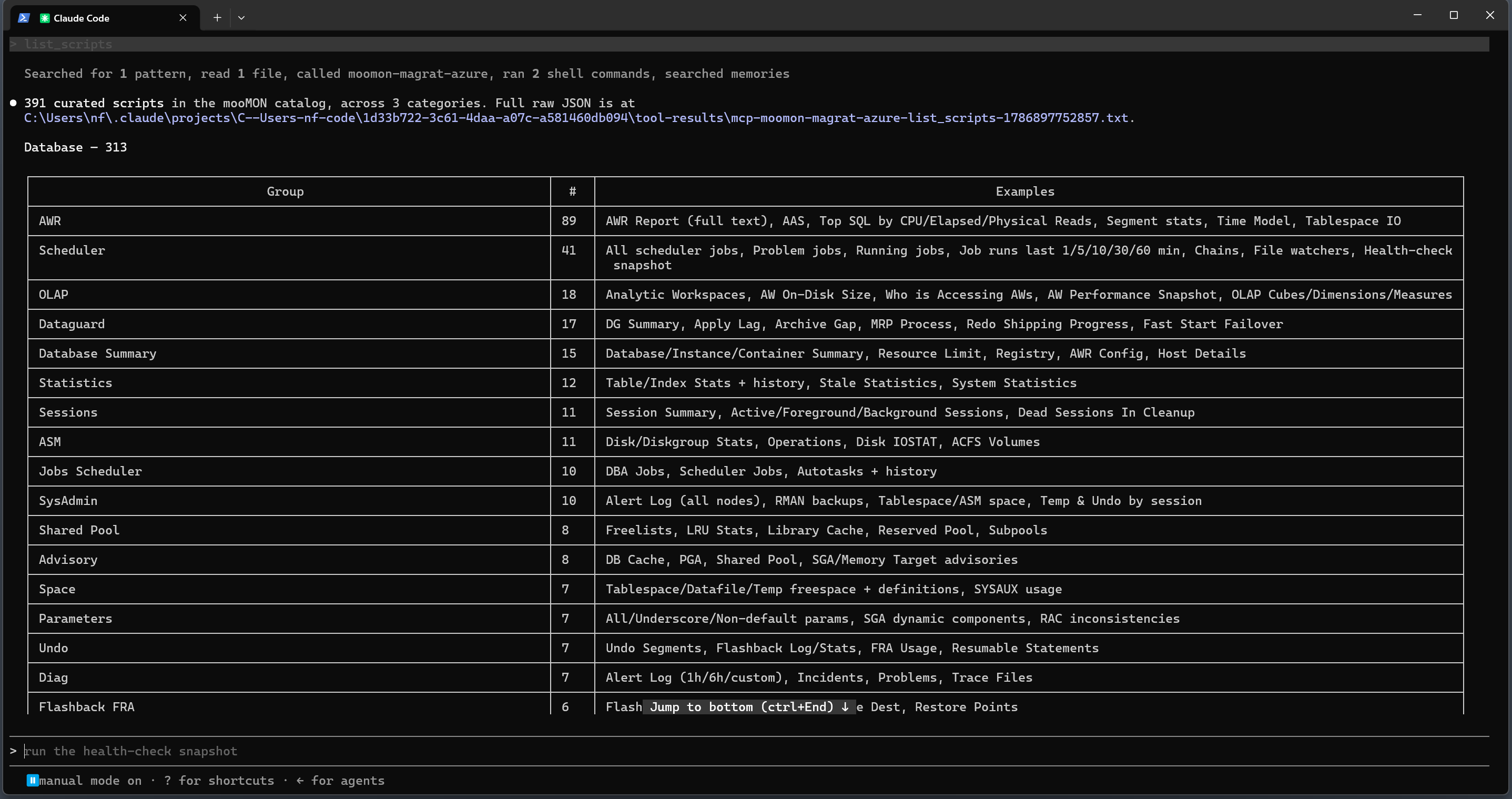 Listing the curated scripts from the assistant